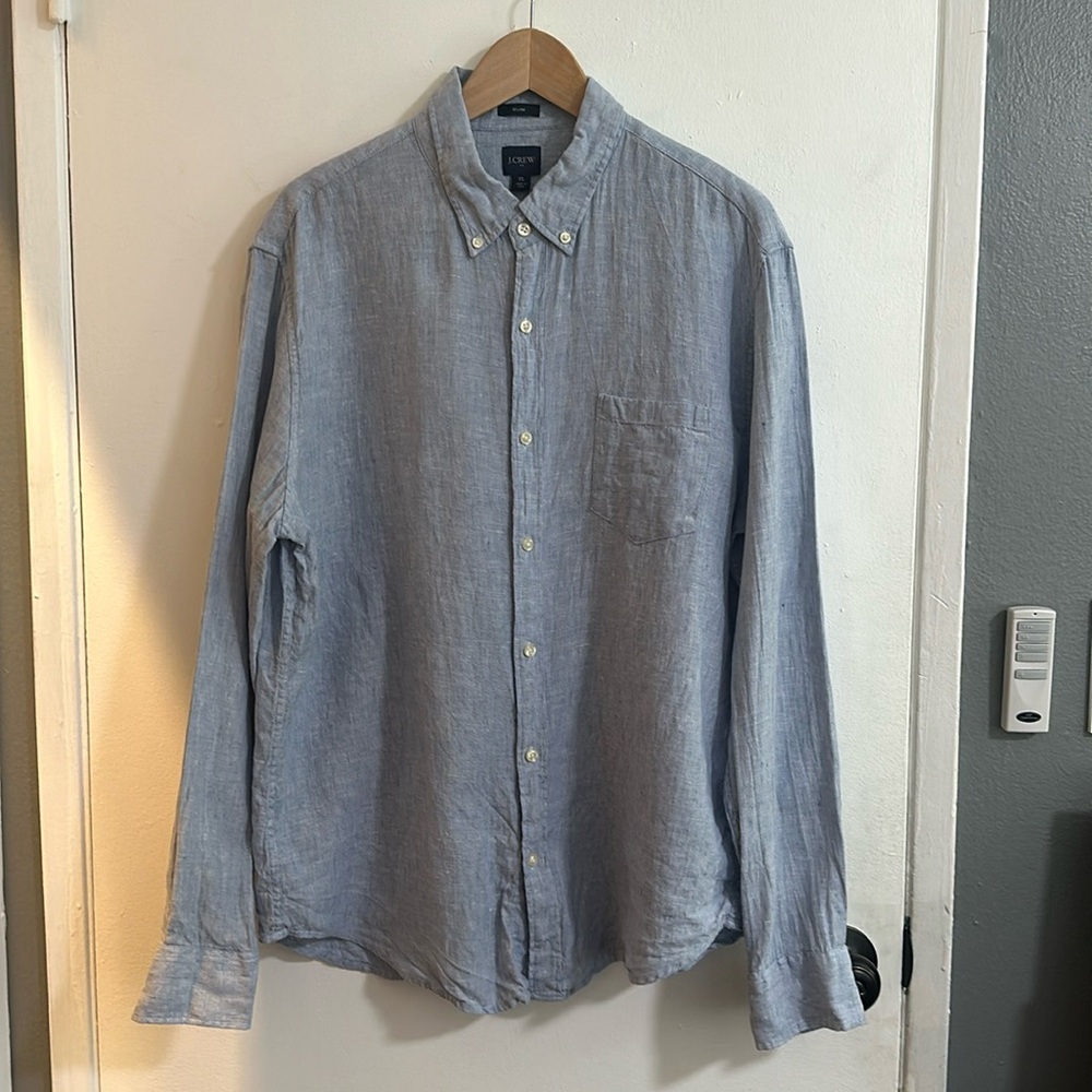 J Crew Blue Slim Fit Button Down